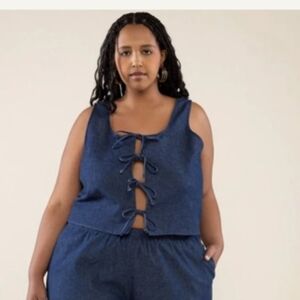 NLT Tie-front Tank Top/ Vest 3x